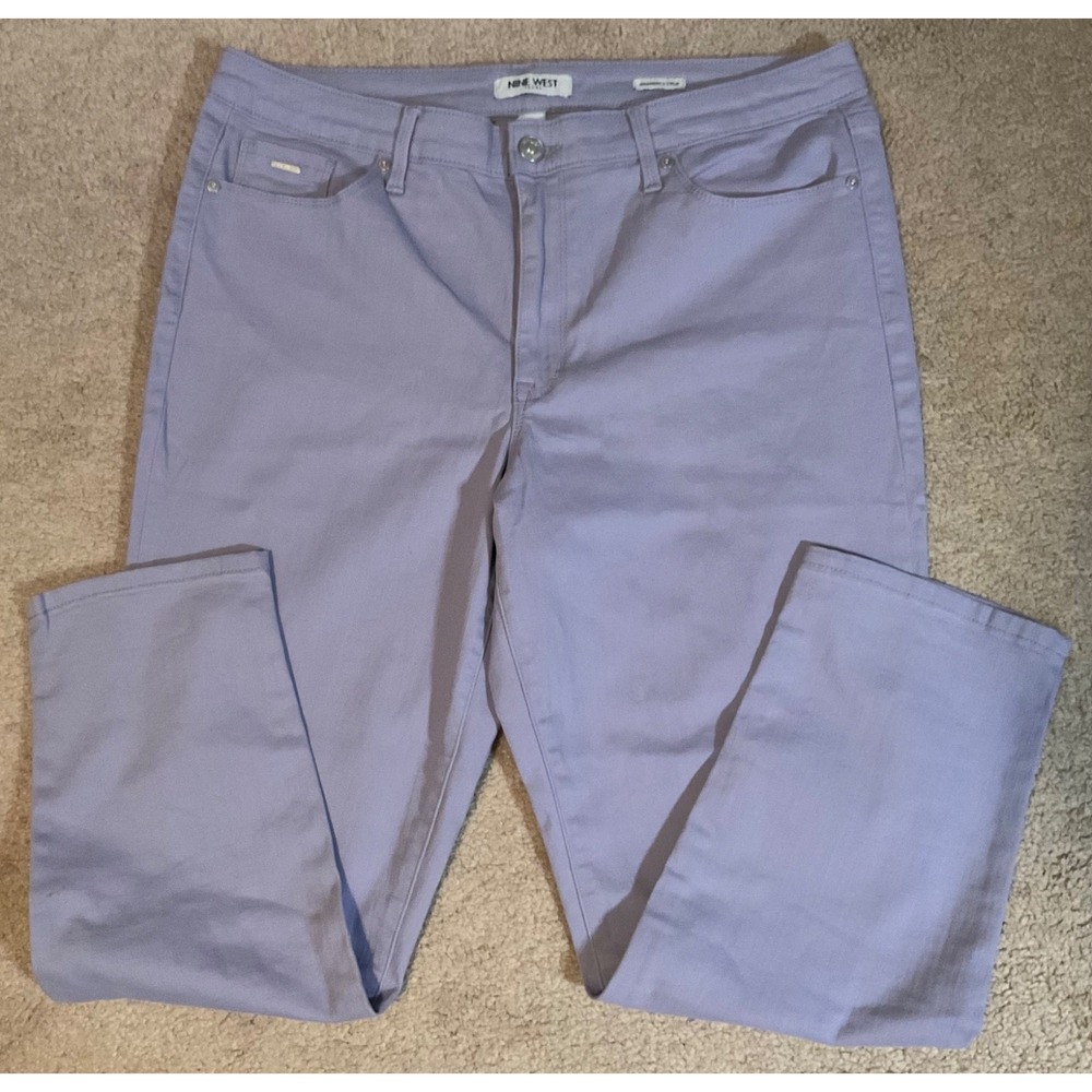 NINE WEST LAVENDER/LILAC 5 Pocket JEANS SZ. 12 STRETCH STRAIGHT LEG